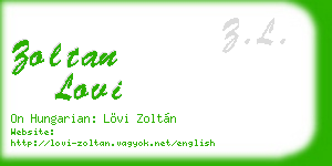 zoltan lovi business card